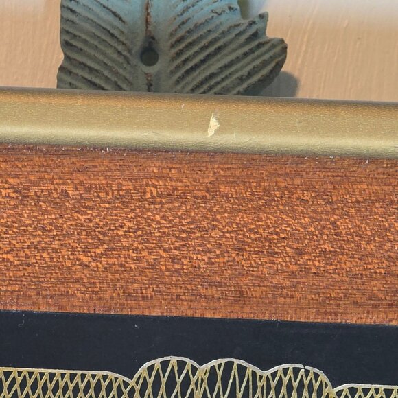 Vintage Framed Israeli Wall Art Of The Western Wall With Worshippers, 16" X 13" - Picture 5 of 9